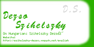 dezso szihelszky business card